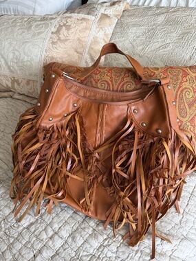 Chateau Tan Fringed  Shoulder Bag clean I was going to add some beads to it
